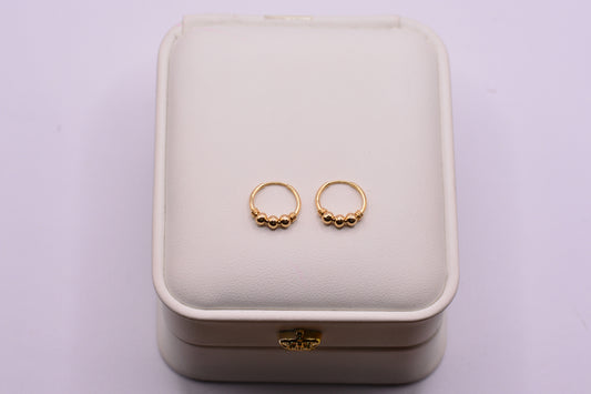Candonga Trio lisas / 1.00 Gr / 1.2 Cm / Oro amarillo 18k
