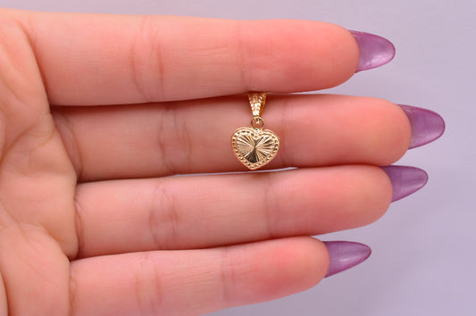 Dije Corazon diamantado / 0.44 Gr / 1.5 Cm / Oro amarillo 18k