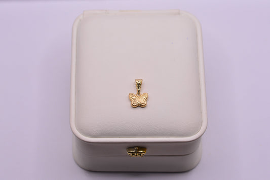 Dije Mariposa diamantada / 0.43 Gr / 1.5 Cm / Oro amarillo 18k