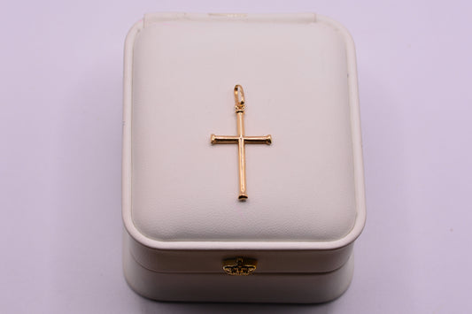 Dije Cruz lisa / 0.90 Gr / 4 Cm / Oro amarillo 18k