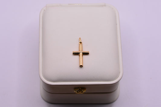 Dije Cruz lisa / 0.90 Gr / 3 Cm / Oro amarillo 18k