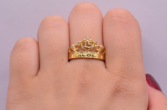 Anillo 15s Personalizado / 3.58 Gr / Oro Amarillo 18k / Por fabricación