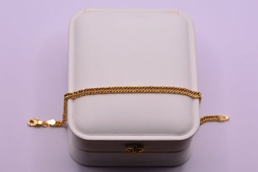 Pulso Doble cubano / 3.60 Gr / 19 Cm / 3.66 mm / Oro amarillo 18k