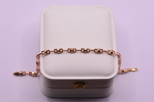Pulso Rustico / 3.72 Gr / 19.5 Cm / 4.25 mm / Oro rosa 18k