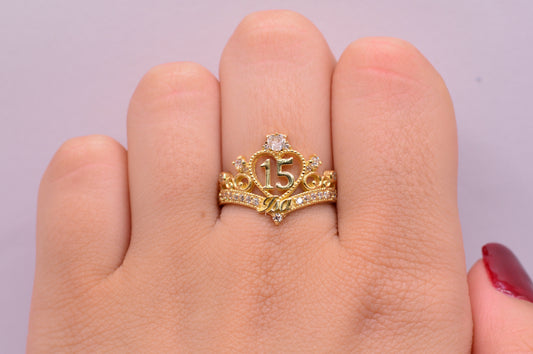 Anillo 15s Personalizado / 3.23 Gr / Oro Amarillo 18k / Por fabricación