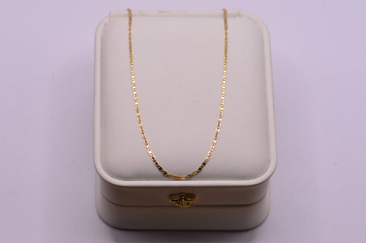 Cadena Plana diamantada / 1.39 Gr / 40 Cm / 1.45 mm / Oro amarillo 18k / It
