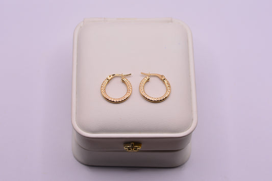 Candonga Plana diamantada / 1.54 Gr / 1.8 Cm / Oro amarillo 18k