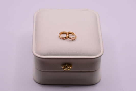 Candonga Circones rosas / 0.85 Gr / 1 Cm / Oro amarillo 18k