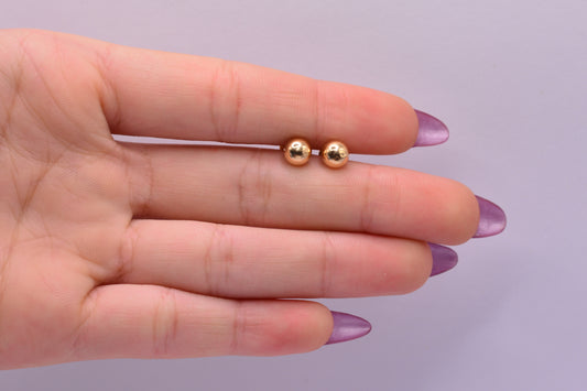 Topos Bola 6mm  lisa / 0.77 Gr / Oro amarillo 18k