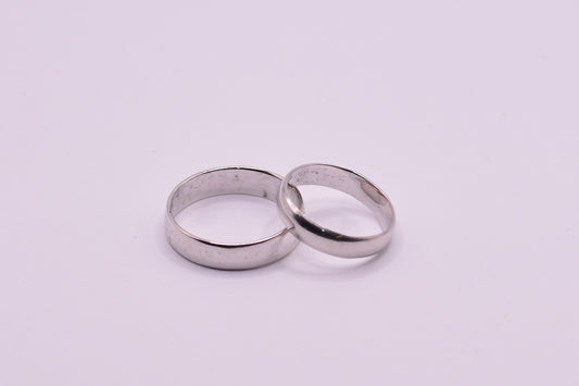 Anillo Argollas Lisas / 5.00 Gr / Oro blanco 18k / Por fabricación
