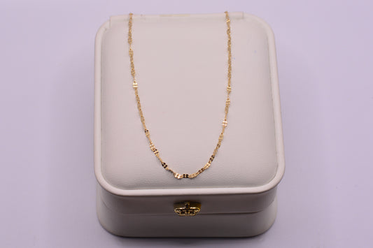 Cadena Crispeta diamantada / 1.11 Gr / 45 Cm / 1.60 mm / Oro amarillo 18k / It