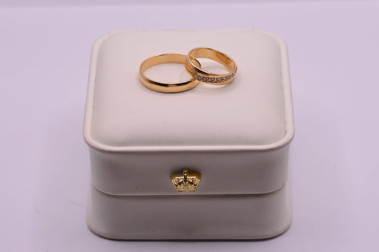 Anillo Argollas Circones + Lisa / 7.00 Gr / Oro Amarillo 18k / Por fabricación