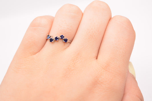 Anillo zafiro / 1,26 Gr / Talla 5 / 1,28 mm / Oro blanco 18k