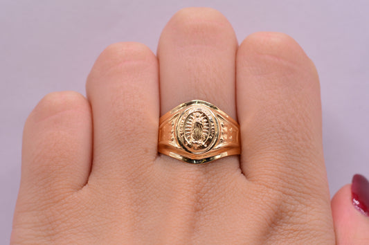 Anillo Guadalupe / 2.93 Gr / Talla 9 / Oro amarillo 18k