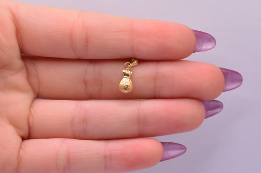 Dije Bolsa dinero / 0.29 Gr / 1.5 Cm / Oro amarillo 18k / It