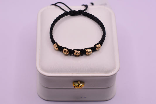 Pulsera tejida Barriles abrazados 5mm / 0.80 Gr / Oro amarillo 18k