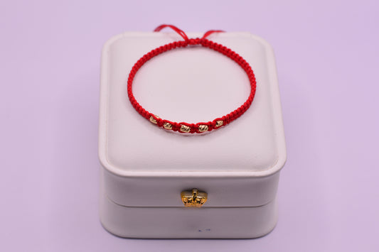 Pulsera tejida Barriles abrazados 3mm / 0.30 Gr / Oro amarillo 18k