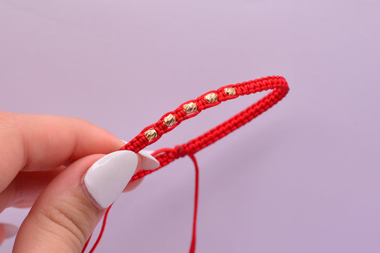 Pulsera tejida Barriles abrazados 3mm / 0.30 Gr / Oro amarillo 18k