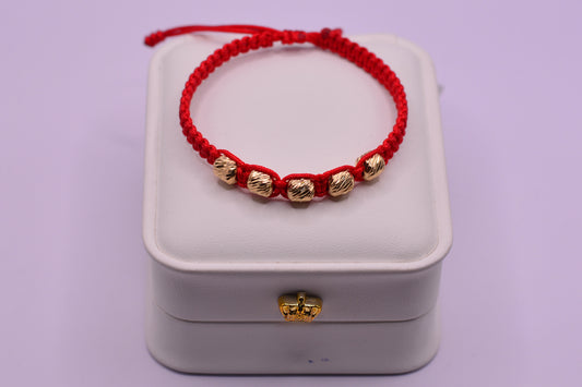 Pulsera tejida Barriles abrazados 6mm / 1.05 Gr / Oro amarillo 18k