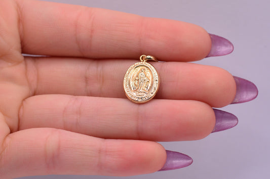 Dije Virgen milagrosa / 0.72 Gr / 2.4 Cm / Oro amarillo 18k