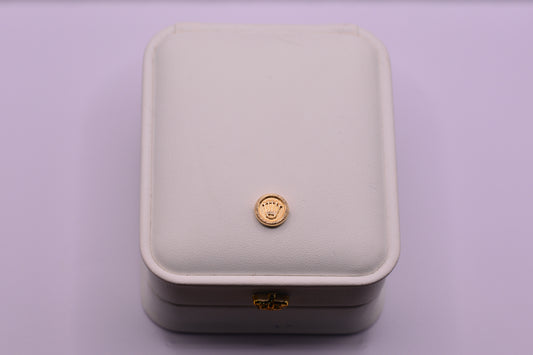 Herraje Rx tambor diamantado / 0.41 Gr / 1 Cm / Oro amarillo 18k
