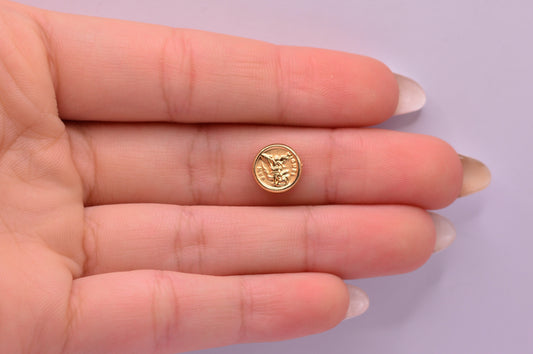 Herraje San miguel arcangel tambor / 0.45 Gr / 1 Cm / Oro amarillo 18k