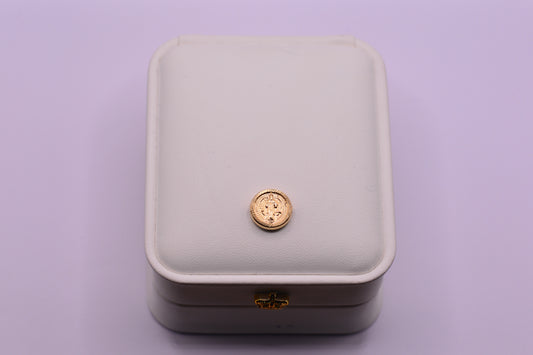 Herraje San Benito tambor diamantado / 0.68 Gr / 1.2 Cm / Oro amarillo 18k