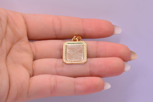 Dije Placa diamatada / 1.20 Gr / 3 Cm / Oro amarillo 18k
