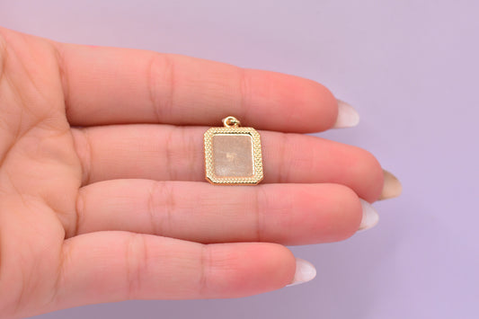Dije Placa diamantada / 0.78 Gr / 2.3 Cm / Oro amarillo 18k