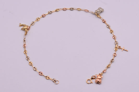 Tobillera GC / 3.45 Gr / 24 Cm / Tres oros 18k