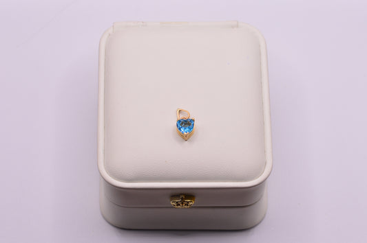 Dije Topacio London blue / 1.32 Gr / 1.5 Cm / Oro amarillo 18k