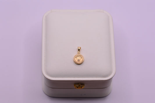 Dije Rx diamantado / 0.58 Gr / 1.7 Cm / Oro amarillo 18k