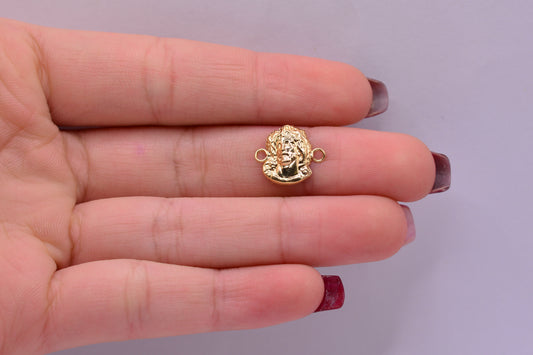 Herraje Rostro de cristo silueta / 0.60 Gr / 1.4 Cm / Oro amarillo 18k