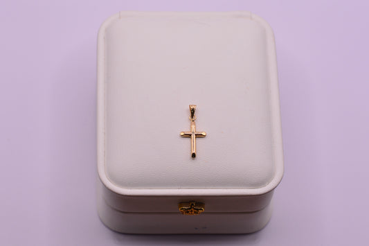 Dije Cruz lisa / 0.61 Gr / 2.9 Cm / Oro amarillo 18k
