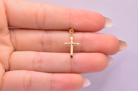 Dije Cruz lisa / 0.61 Gr / 2.9 Cm / Oro amarillo 18k