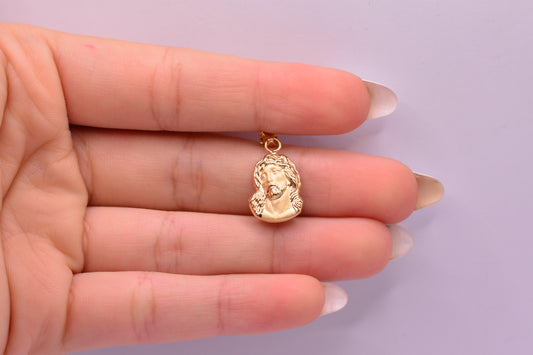 Dije Rostro de cristo silueta / 0.88 Gr / 2.3 Cm / Oro amarillo 18k