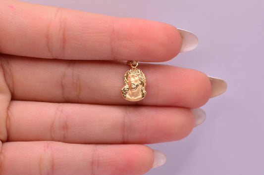 Dije Rosro de cristo silueta / 0.55 Gr / 1.8 Cm / Oro amarillo 18k