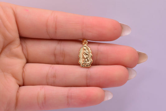 Dije Virgen guadalupe silueta diamantada / 0.67 Gr / 2 Cm / Oro amarillo 18k