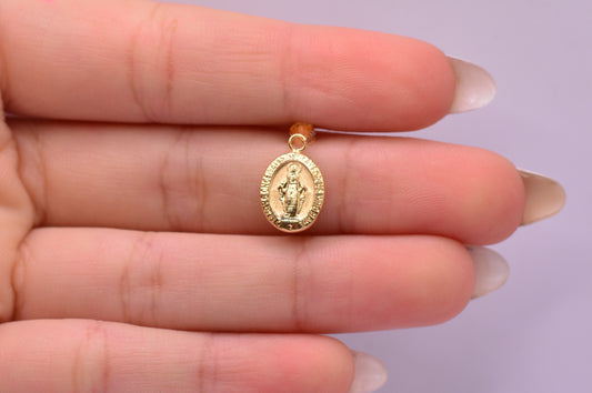 Dije Virgen milagrosa / 0.55 Gr / 1.7 Cm / Oro amarillo 18k