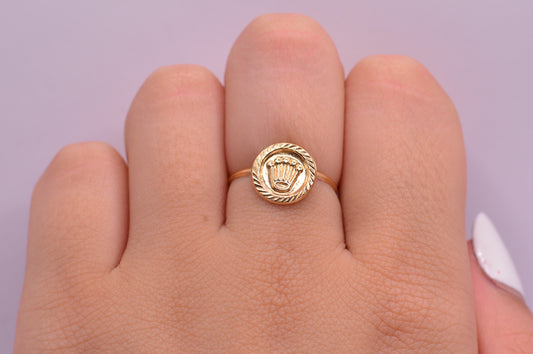 Anillo Rx diamantado / 0.67 Gr / Talla 6 1/2 / Oro amarillo 18k