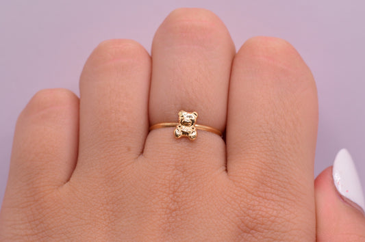 Anillo Oso tc liso / 0.45 Gr / Talla 6 1/2 / Oro amarillo 18k