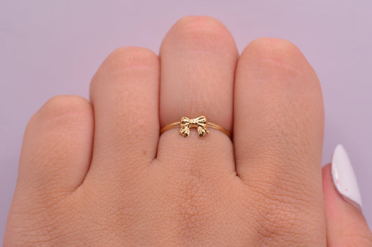 Anillo Moño / 0.45 Gr / Talla 6 / Oro amarillo 18k