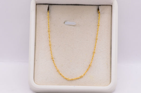 Cadena Lazo bolas / 1,35 Gr / 45 Cm / 1,88 mm / Oro amarillo 18k / It