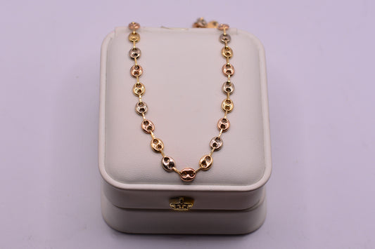 Cadena Gc tres oros / 8.25 Gr / 60 Cm / 5.35 mm / Tres oros 18k