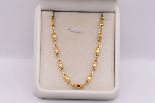 Cadena Rustica Barril / 7,71 Gr / 60 Cm / 3,4 mm / Oro amarillo 18k