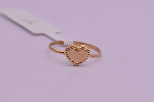 Anillo Corazon centro liso / 0.57 Gr / Talla 7 / Oro amarillo 18k