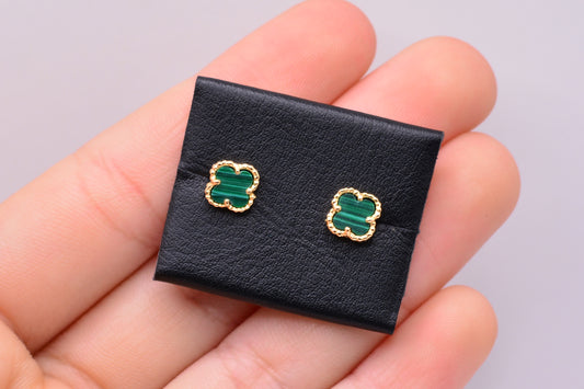 Topos Trèbol Verde / 1,58 Gr / Oro amarillo 18k