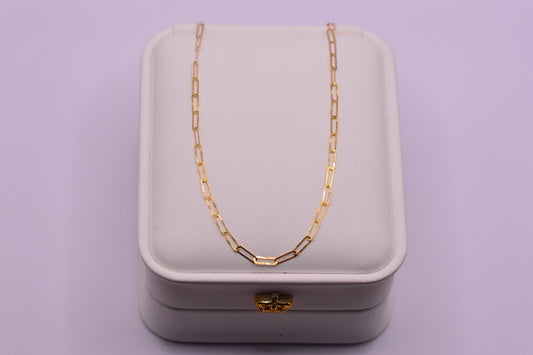 Cadena Paper clip / 0.75 Gr / 45 Cm / 1.97 mm / Oro amarillo 18k / It