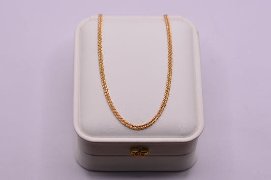 Cadena Cubana doble / 3.11 Gr / 50 Cm / 2.45 mm / Oro amarillo 18k / It