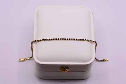 Pulso Tennis circones negros / 2.38 Gr / 18 Cm / 1.80 mm / Oro amarillo 18k / It